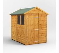 Powersheds Apex Roof Garden Shed 7'x5', Golden Brown Scandinavian Timber