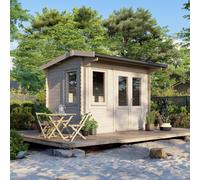 Powersheds Apex Roof Log Cabin 12' x 8', 28mm Scandinavian Timber