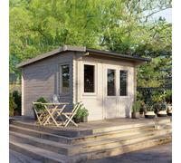 Power 12x14 Apex Log Cabin, Doors to the Right - 28mm Logs