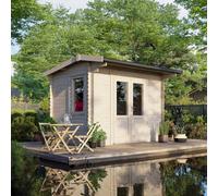 Powersheds Apex Roof Log Cabin 12' x 8', 28mm Timber