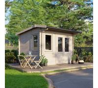 Power 12x10 Apex Log Cabin, Doors to the Right - 28mm Logs