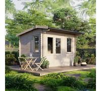 Powersheds Apex Roof Log Cabin 12'x10', 28mm Thick Scandinavian Timber
