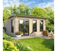 Powersheds Apex Roof Log Cabin 16ft x 14ft (Doors to Left) 44mm Log Thickness