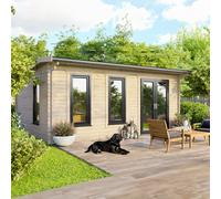 Powersheds Apex Roof Log Cabin 18' x 12', 44mm Anthracite Gre