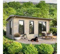 Powersheds Apex Roof Log Cabin 20ft x 10ft, 44mm Anthracite Grey Timber