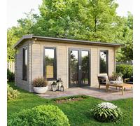 Power 20x10 Apex Log Cabin, Doors Central - 44mm Logs