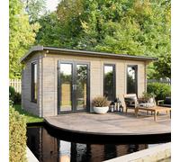 Power 20x10 Apex Log Cabin, Doors to the Left - 44mm Logs