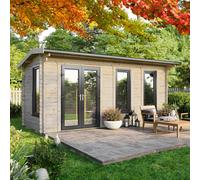 Powersheds Apex Roof Log Cabin 20ft x 8ft (Doors to Left) 44mm Log Thickness