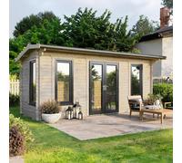 Power 20x8 Apex Log Cabin, Doors Central - 44mm Logs