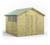 Powersheds Apex Roof Premium Double Door Garden Shed 10'x10'