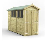 Power 10x4 Premium Apex Double Door Garden Shed