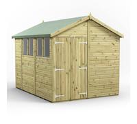Power 10x8 Premium Apex Double Door Garden Shed