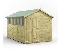 Power 12x8 Premium Apex Double Door Garden Shed