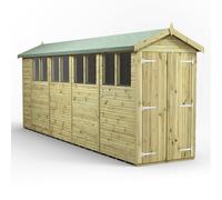 Power 18x4 Premium Apex Double Door Garden Shed