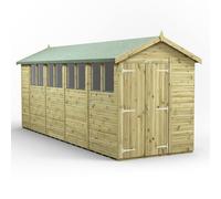 Power 18x6 Premium Apex Double Door Garden Shed