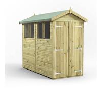 Power 8x4 Premium Apex Double Door Garden Shed