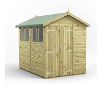 Power 8x6 Premium Apex Double Door Garden Shed