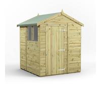 Powersheds 6x6 Premium Apex Garden Shed, Green