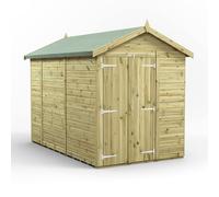 Powersheds Apex Roof Premium Windowless Double Door Garden Shed, 10ft x 6ft, 3304mm x 1914mm, Timber