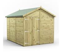 Power 10x8 Premium Apex Windowless Double Door Garden Shed