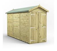 Powersheds Apex Roof Premium Windowless Double Door Garden Shed, 12ft x 4ft, 3894mm x 1314mm, Timber Construction