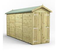 Powersheds Apex Roof Premium Windowless Double Door Garden Shed 14ft x 4ft