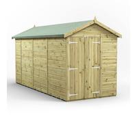Power 14x6 Premium Apex Windowless Double Door Garden Shed