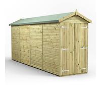 Power 16x4 Premium Apex Windowless Double Door Garden Shed