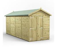 Power 16x6 Premium Apex Windowless Double Door Garden Shed