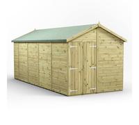 Powersheds Apex Roof Premium Windowless Double Door Garden Shed 18ft x 8ft