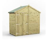 Powersheds Apex Roof Premium Windowless Double Door Garden Shed 4ft x 8ft