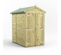 Power 6x4 Premium Apex Windowless Double Door Garden Shed
