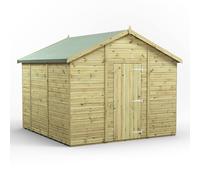 Powersheds Apex Roof Premium Windowless Single Door Garden Shed 10ft x 10ft