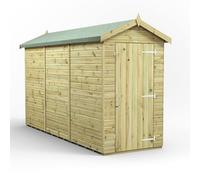 Powersheds Apex Roof Premium Windowless Single Door Garden Shed, 12ft x 4ft, 3894mm x 1314mm, Timber Construction