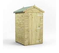 Power 4x4 Premium Apex Windowless Garden Shed, Green