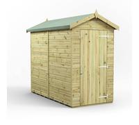 Powersheds Apex Roof Premium Windowless Single Door Garden Shed, 8ft x 4ft, 2704mm x 1314mm, Timber