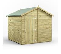 Powersheds Apex Roof Premium Windowless Single Door Garden Shed 8ft x 8ft, 2704mm x 2580mm Timber