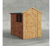 Powersheds Apex Roof Single Door Garden Shed 7ft x 5ft - Golden Brown