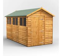 12X6 Power Overlap Apex Shed, Brown