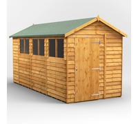 14X6 Power Overlap Apex Shed, Brown