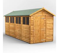 16X6 Power Overlap Apex Shed, Brown