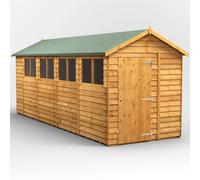 18X6 Power Overlap Apex Shed, Brown