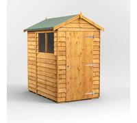 6X4 Powersheds Overlap Apex Shed, Brown
