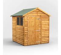 6X6 Powersheds Overlap Apex Shed, Brown