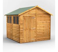 Powersheds 8x8 Overlap Apex Shed, Brown