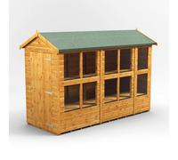 Powersheds Apex Roof Single Door Potting Shed 10ft x 4ft - Golden Brown