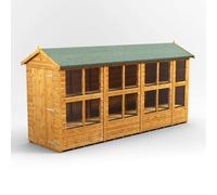 14X4 Powersheds Apex Potting Shed, Brown