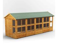 Powersheds Apex Roof Single Door Potting Shed 18ft x 6ft - Golden Brown