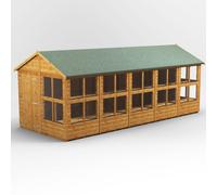 Powersheds Apex Roof Single Door Potting Shed 20ft x 8ft - Golden Brown