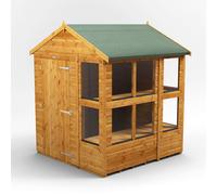 Powersheds Apex Roof Single Door Potting Shed 6ft x 6ft - Golden Brown